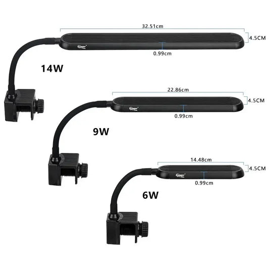 Hygger HG033-14w Nano Tank Mini Clip On LED Tropical Treasures Wyo LLC