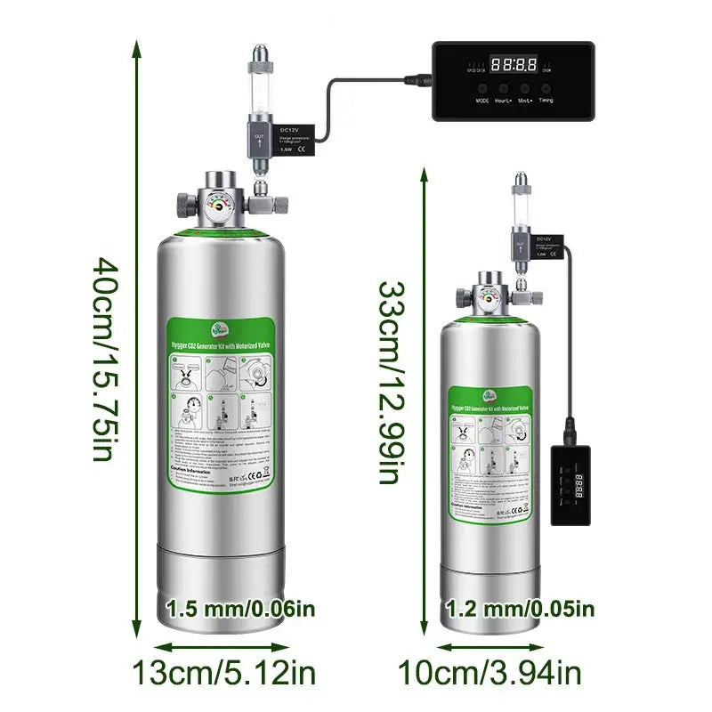 hygger HC031-2L CO2 generator kit with motorized valve for planted freshwater aquariums and aquascaping systems