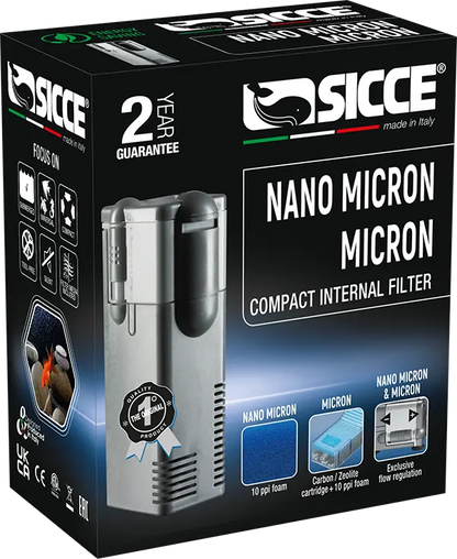 Sicce Nano Micron Internal Filter – compact internal aquarium filter with adjustable flow, suitable for nano tanks.