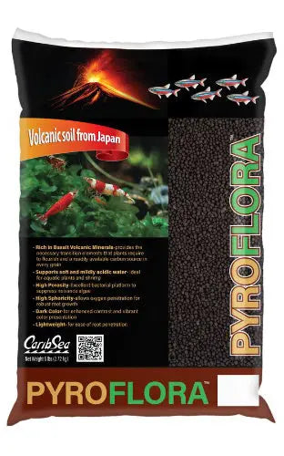 CaribSea PyroFlora volcanic aquarium substrate 6 lb bag for planted freshwater aquariums, shrimp tanks, and natural aquascaping setups at Tropical Treasures Wyo