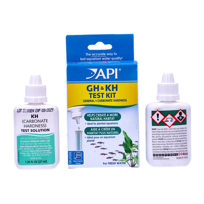API GH & KH Test Kit with two bottles on a white background
