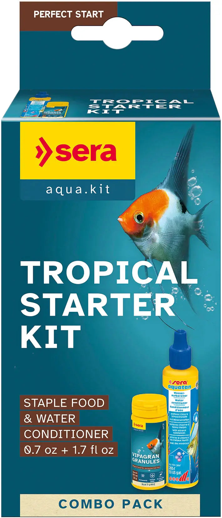 Sera Tropical Starter Kit box with fish food and water care for tropical aquariums