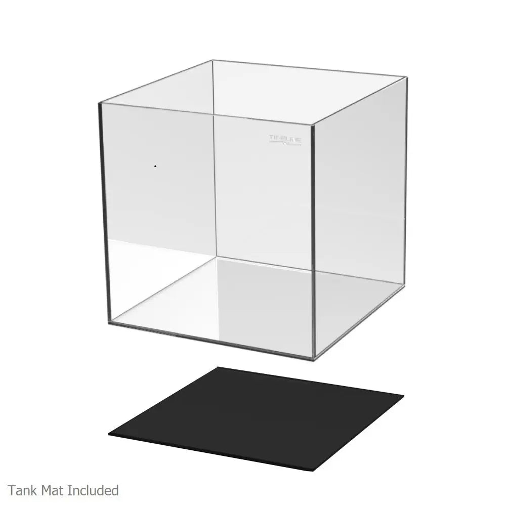 Tideline 8.1 Gallon Nano Cube rimless low-iron glass aquarium with leveling mat for bettas, shrimp, planted tanks, nano fish, and small saltwater setups.