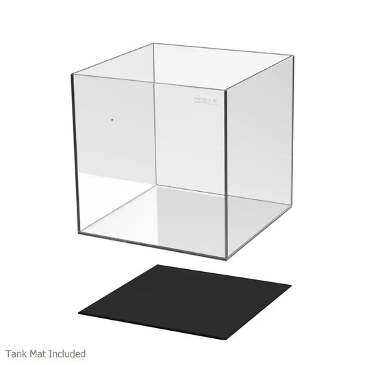 Tideline 8.1 Gallon Nano Cube rimless low-iron glass aquarium with leveling mat for bettas, shrimp, planted tanks, nano fish, and small saltwater setups.